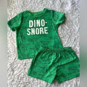 Carter's Green Dino-Snore Pajama Set